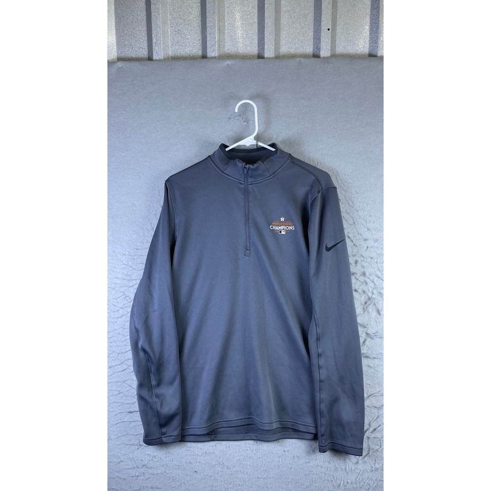 Nike Pullover Mens M Grey Good Houston Astros 2017 World Series Champions Zip